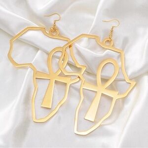 African map big ankh earrings